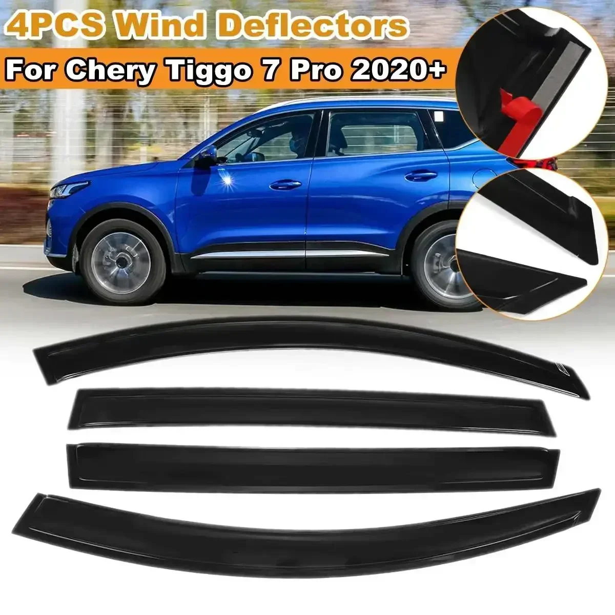 Chery Tiggo 7/7Pro 2016-2024 Waterproof and Rainproof Body, High Quality Rain and Rain Protection, Side Window Sunshade