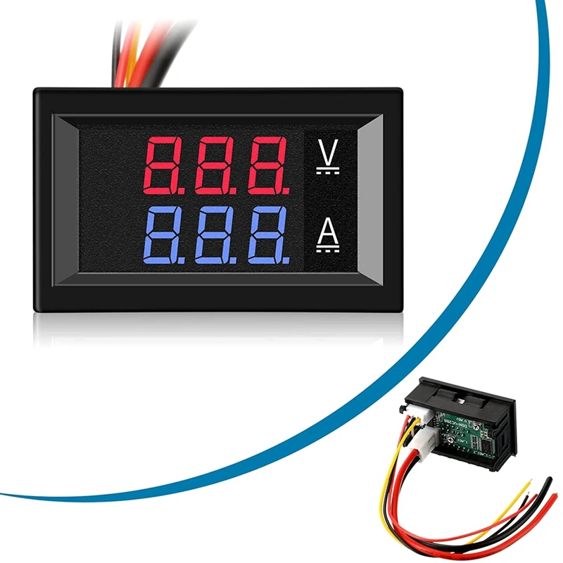 10Pcs 0.28 Inch Digital Voltmeter Ammeter 100V 10A 3 Bits Red Blue Dual LED Panel For Car Vehicle Electricity Battery