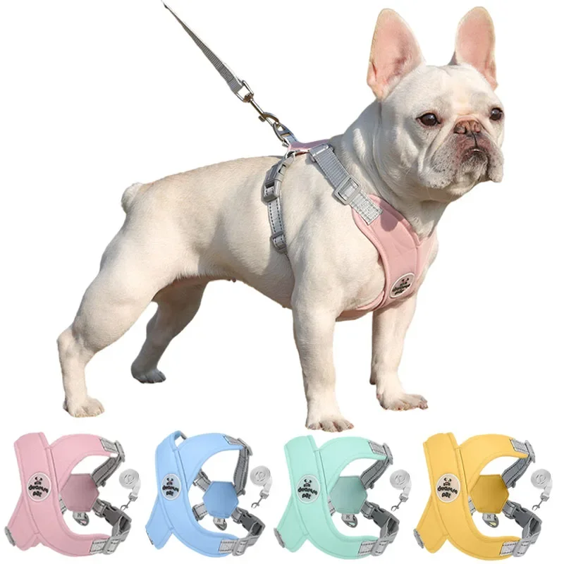 X Shaped Dog Harness Vest Set  Small Meidum Dogs Harness Leash Reflective Puppy Cat Chest Straps Breathable Mesh Harnesses Flea