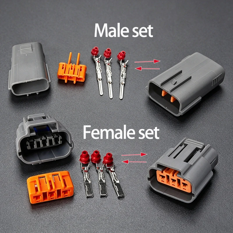 1Set 3 Pin 6195-0009 6195-0012 DL 090 Waterproof Sensor Connector For Mazda RX8 Ignition Coil Socket
