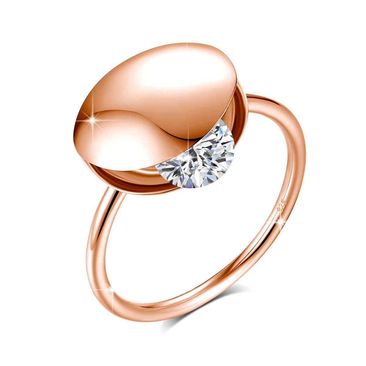  925 Silber 1CT Moissanit Muschelringe für Frauen 18K Goldfarbe Kleine Offene Ringe Damenschmuck Hochzeitsgeschenke Neu Trendig – Detail 9