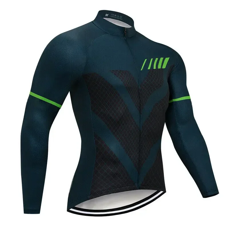 New Mountain Bike  Long Sleeve Ultraviolet-Proof Breathable Tight Fitting Jersey Suit Cycling Clothes With Pocket