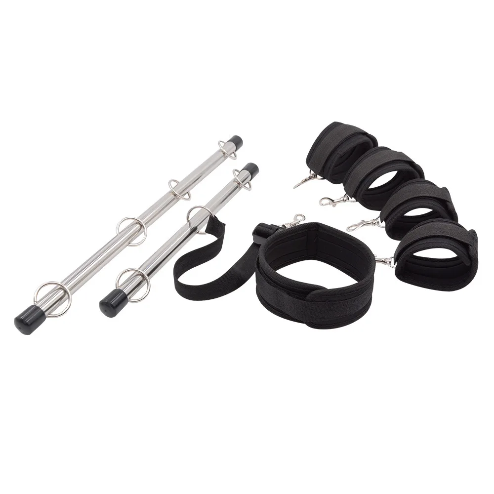 BDSM Sex zabawki dla par zestaw Bondage regulowany rozpórka ze stali nierdzewnej Sex Slave kajdanki mankiety na kostkach fetysz ograniczenia