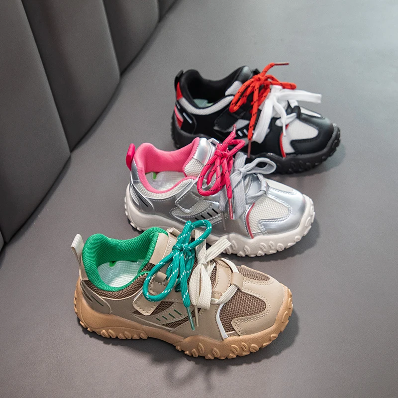 أحذية رياضية للأطفال لخريف 2025 أحذية للأب بنمط جديد ، أحذية كاجوال شبكية كبيرة للأطفال ، أحذية جري للفتيات #2