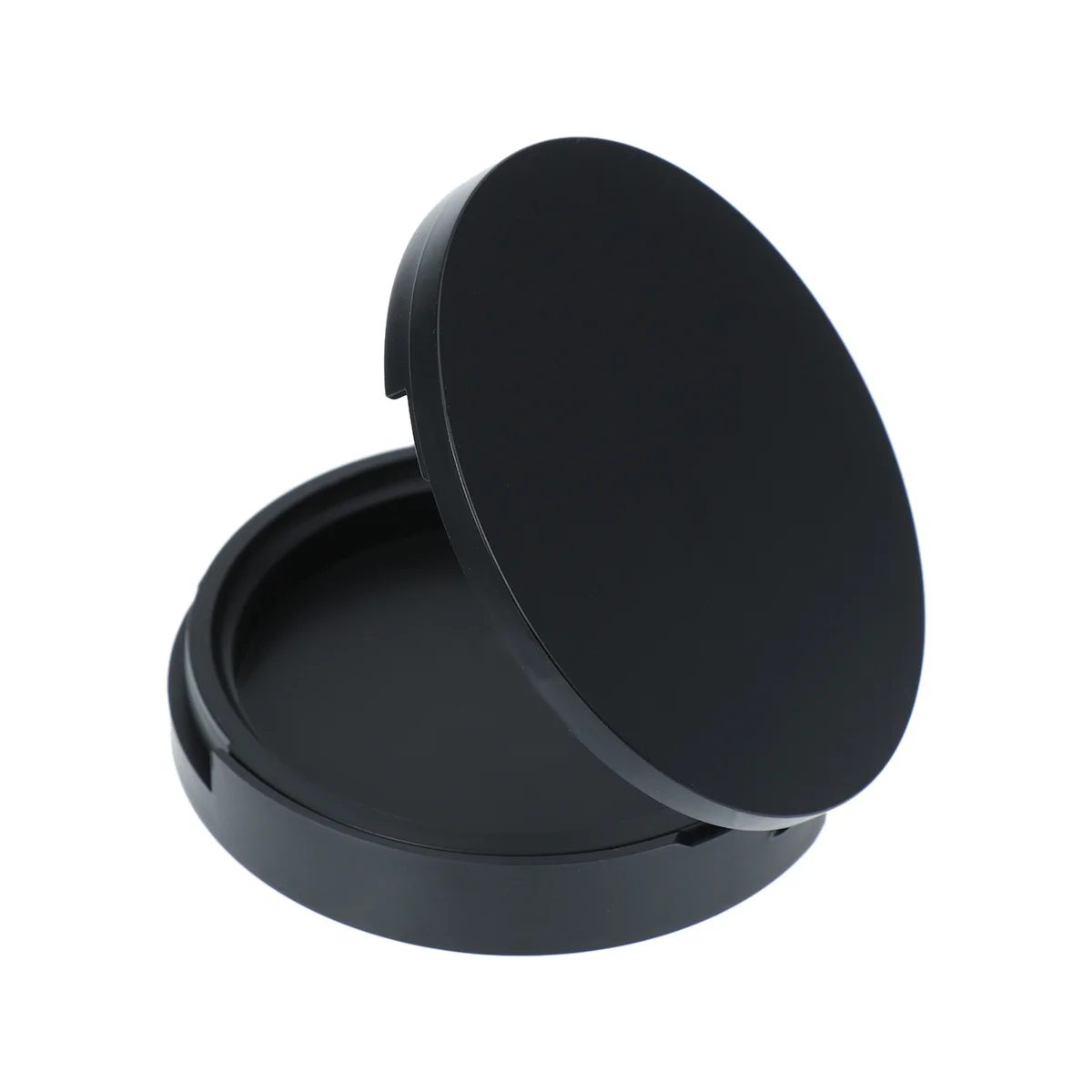 2 pçs redondo vazio preto recarregável creme recipientes leve portátil espelho compacto viagem bálsamo labial sombra caso