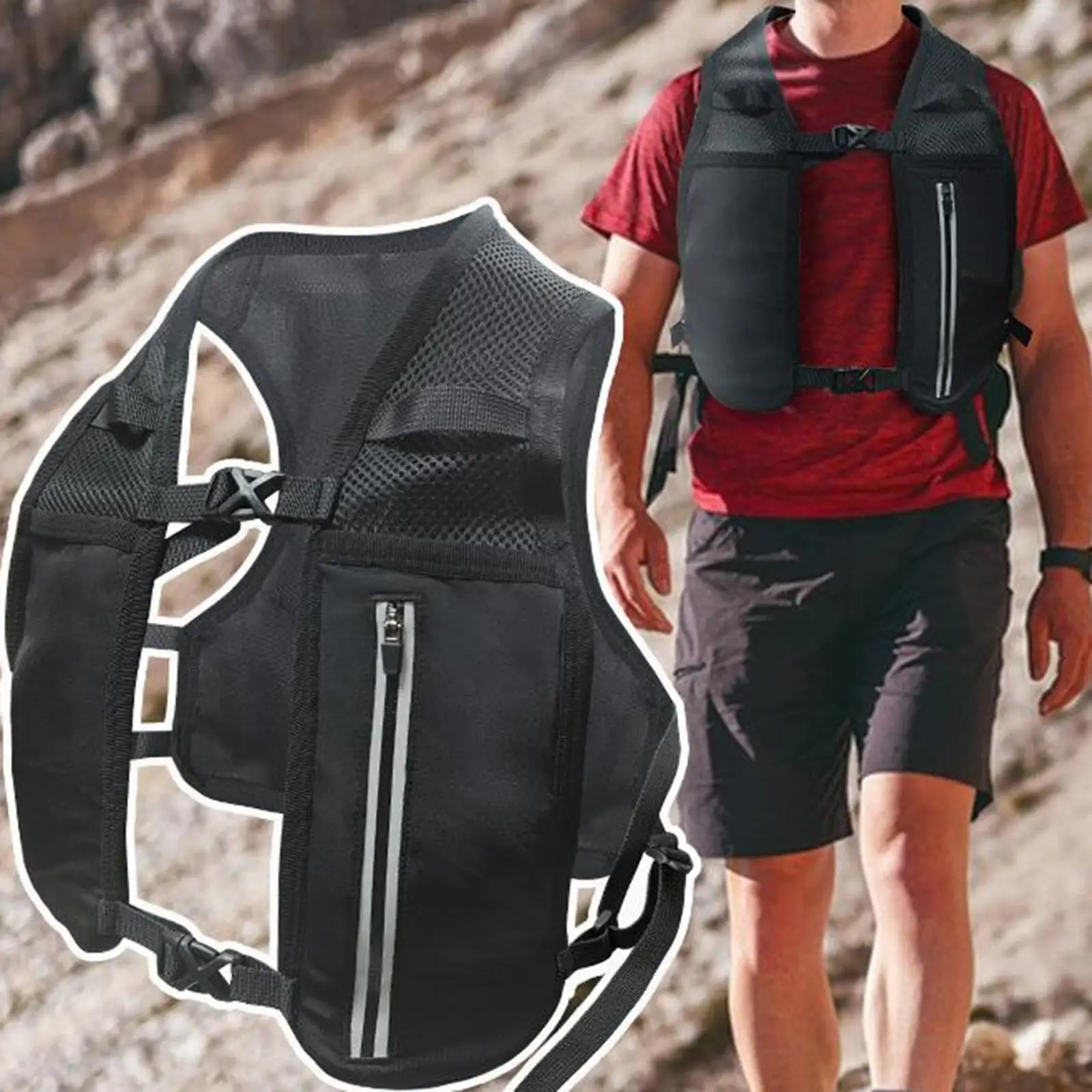 ランニングベスト 大容量 マルチポケット 軽量 ハイドレーションパック ランニング ジョギング サイクリング キャンプ ハイキング用 ハイドレーションベスト