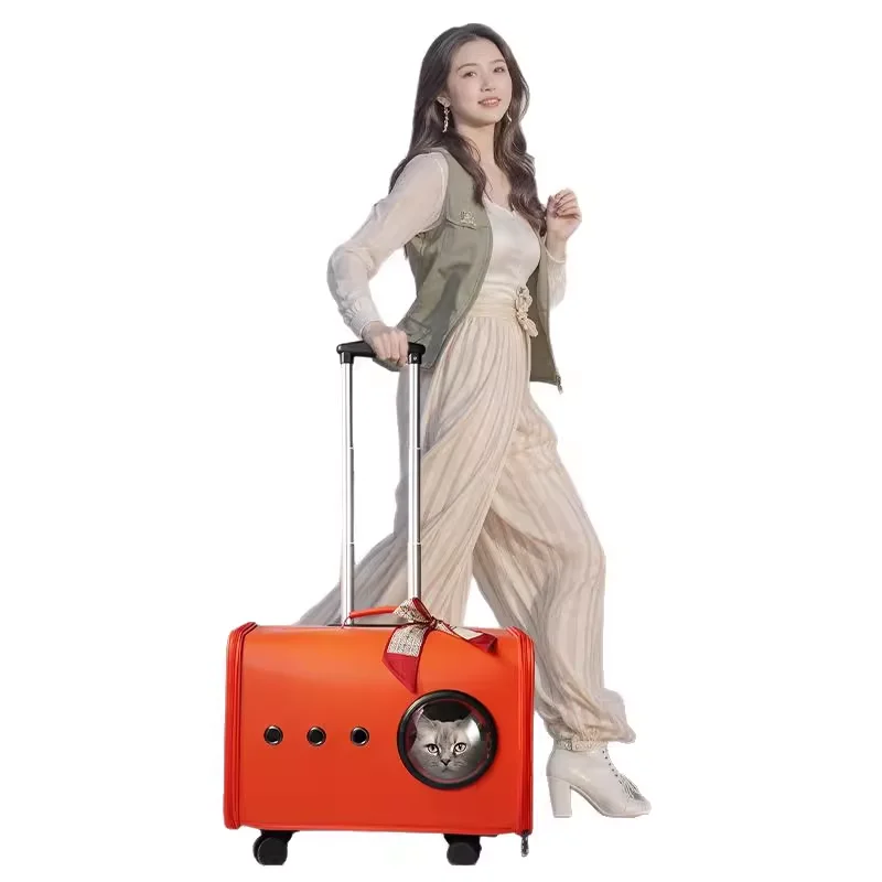 Cat Outing Trolley Case Pet Trolley Bag Dog Cat Travel Portable Trolley Case Bag