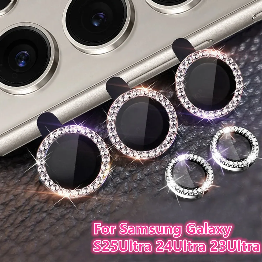 

Кольцо с бриллиантовым покрытием для камеры Samsung Galaxy S25Ultra 24Ultra 23Ultra, защитное стекло для объектива из сплава Sumsung S22Ultra
