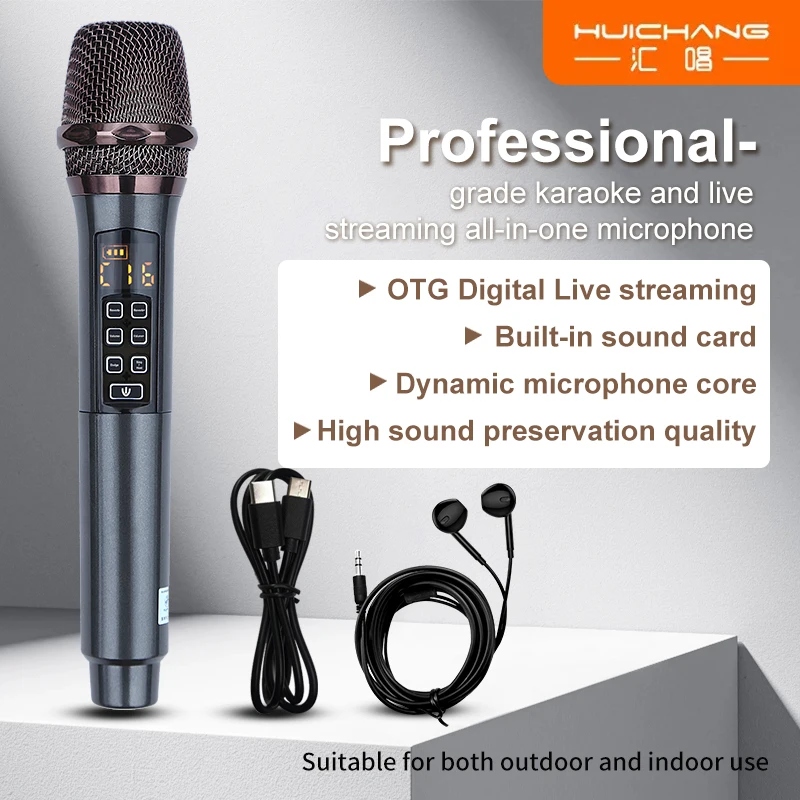 Voice K6 Sound Card Microphone Built-in Sound Card for Youtube Tiktok Podcast Live Streaming