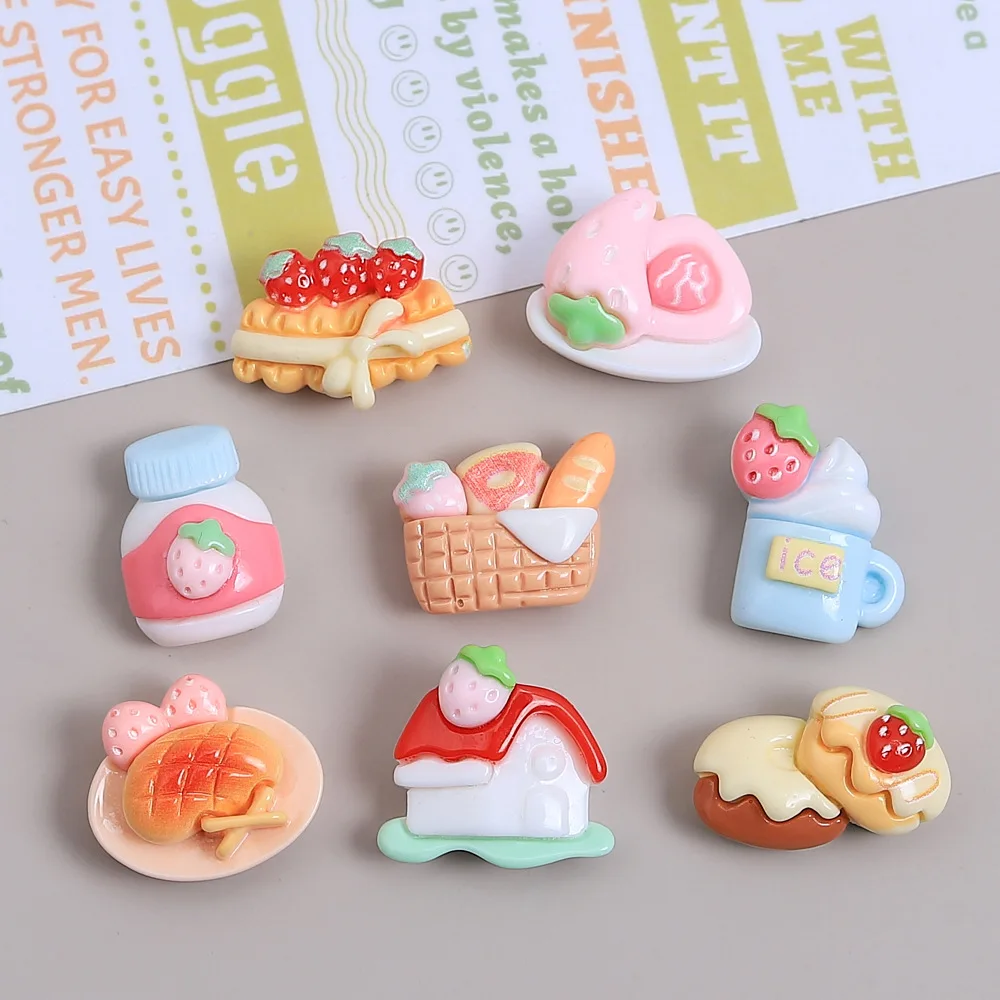 5 قطعة/الوحدة جديد Kawaii الكرتون الآيس كريم ، كعكة الراتنج شقة الظهر الكرتون سجل القصاصات تمثال Bow بها بنفسك القوس اكسسوارات الديكور الحرف