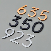 3D Self Adhesive Modern Door Number 0-9 Plaque House Number Door Plate Number Hotel Door Mailbox Address Digits Sticker Sign