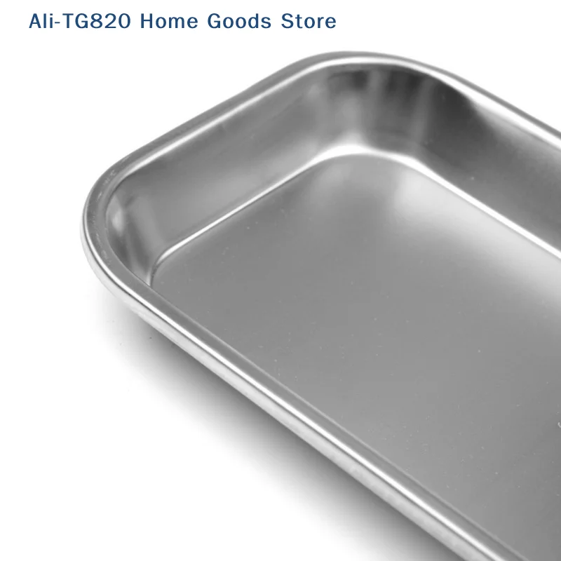 [TG820]1pcs Kitchen Tray Stainless Steel Square Storage Tray Dental  Tool Nail Tattoo Dental  Device Supplies Tray Dish