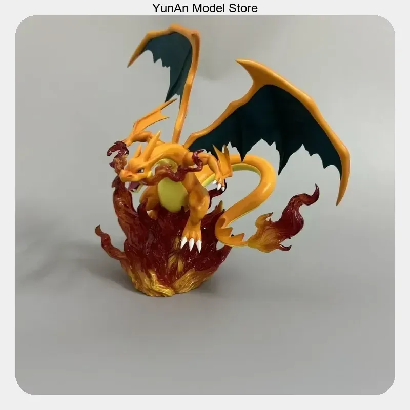 

Anime Figure Collectible Statue Desktop Decoration Gift for Fans 20cm Charizard Super with LED Light Up Feature