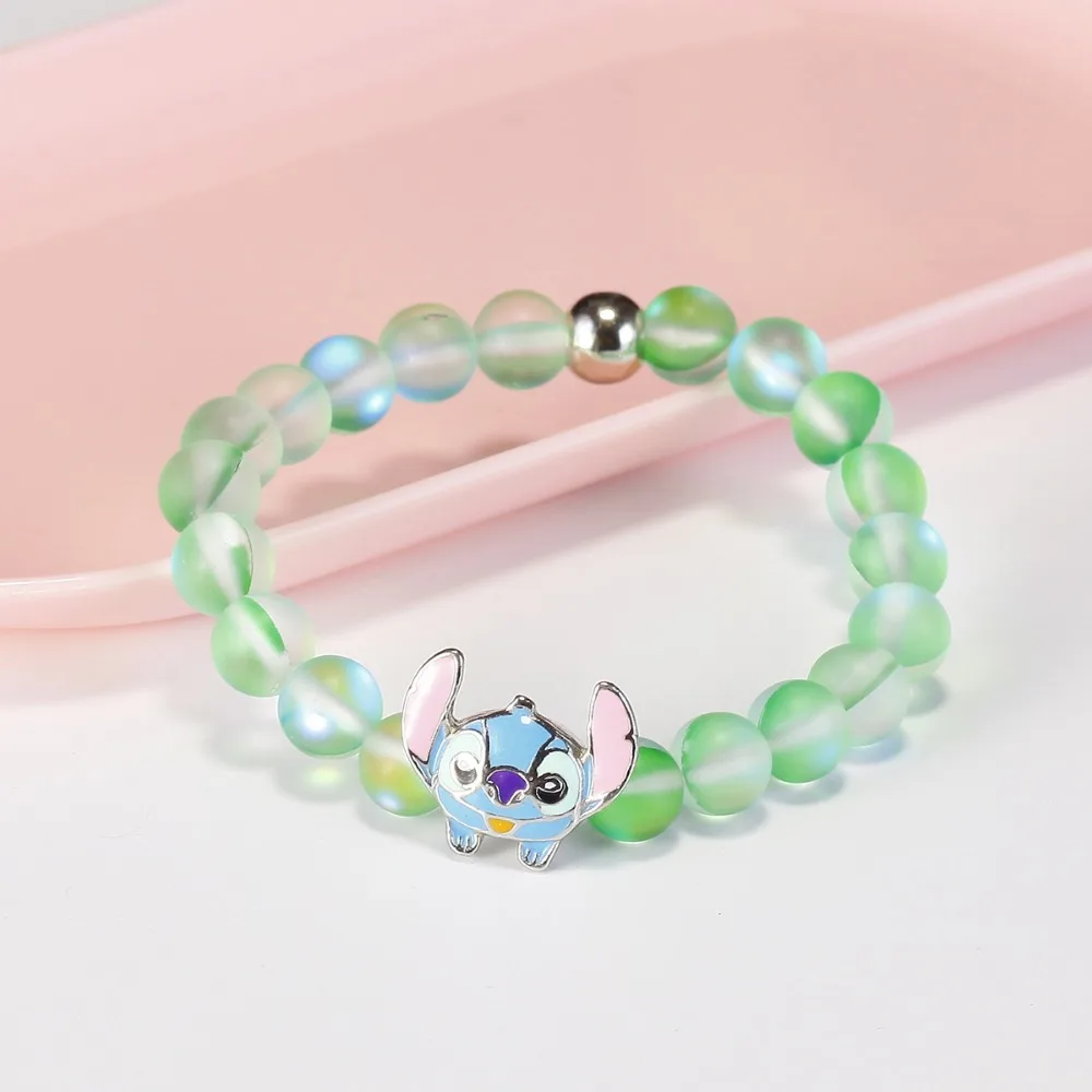 Disney Stitch Glow-in-the Dark Bracelets for Girls Women Anime Jewelry Accessor Mickey Minnie Trend Bracelet Kids Birthday Gifts