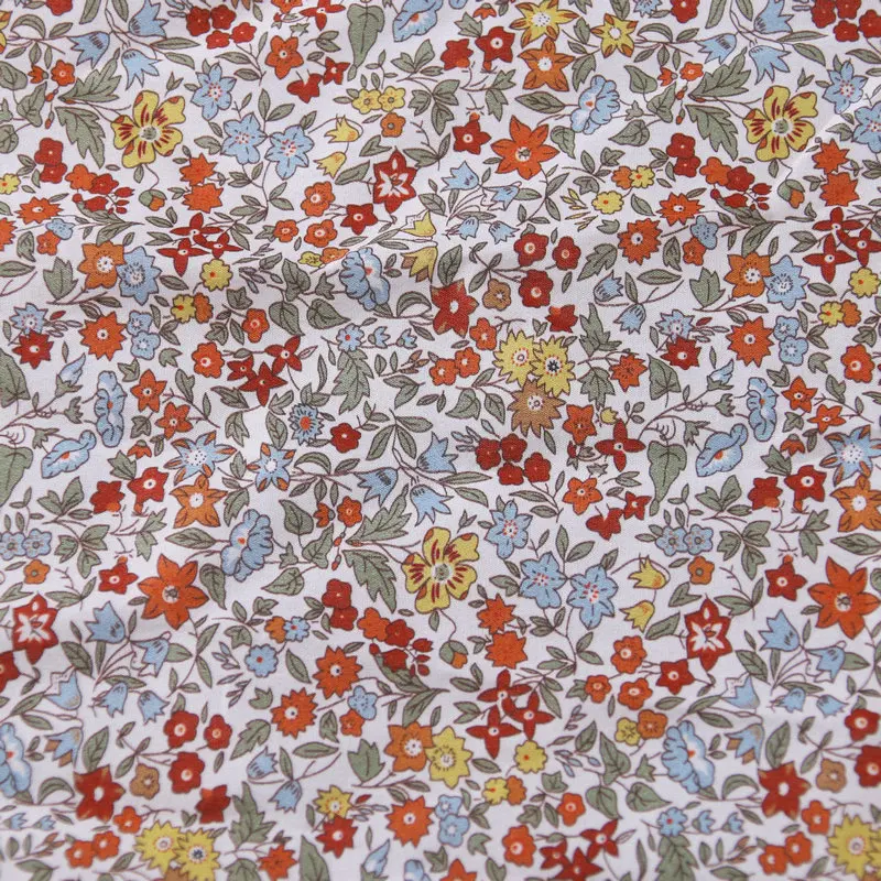 Ava gold flowers print custom tana liberty London print fabric 100% cotton lawn for baby dress DIY fabric