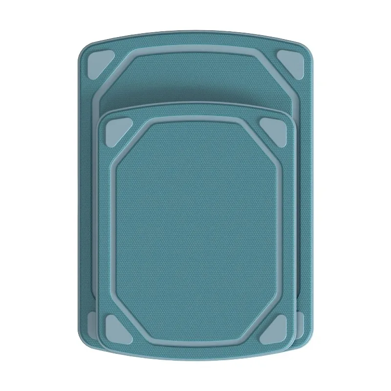 2 Pieces 8.5” x 11” and 10” x 14” Non-Slip Recycled Poly Cutting Board, Blue Color