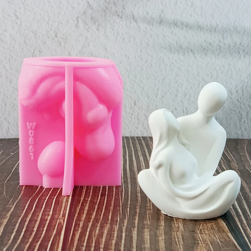 

Couple Figurine Candle Holder Mold, DIY Plaster Cement Casting Kit, Handmade Resin Silicone Mold for Home Decor Gift