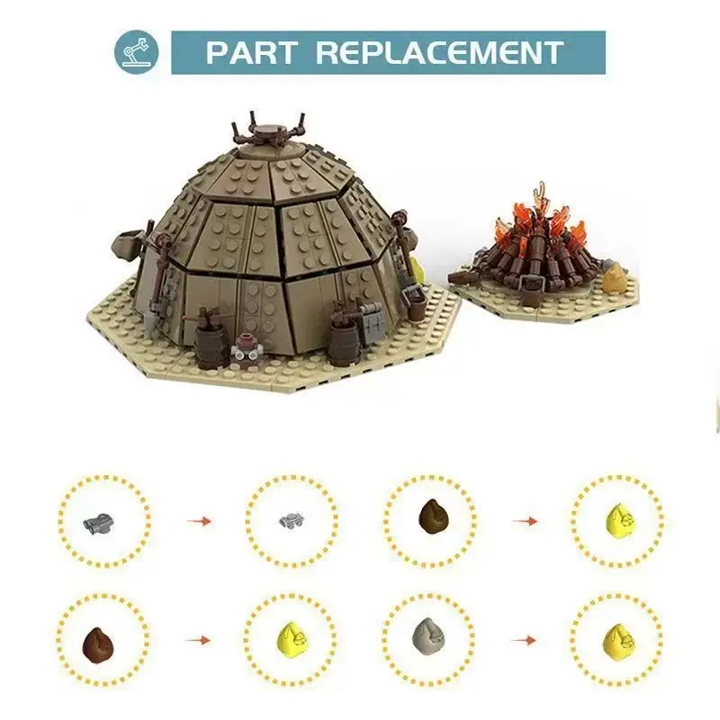 

MOC-97196 Tatooine Campfire/Village Starry War Building Blocks Camping Bonfire Puzzle Toys to Children Christma Birthday Gifts