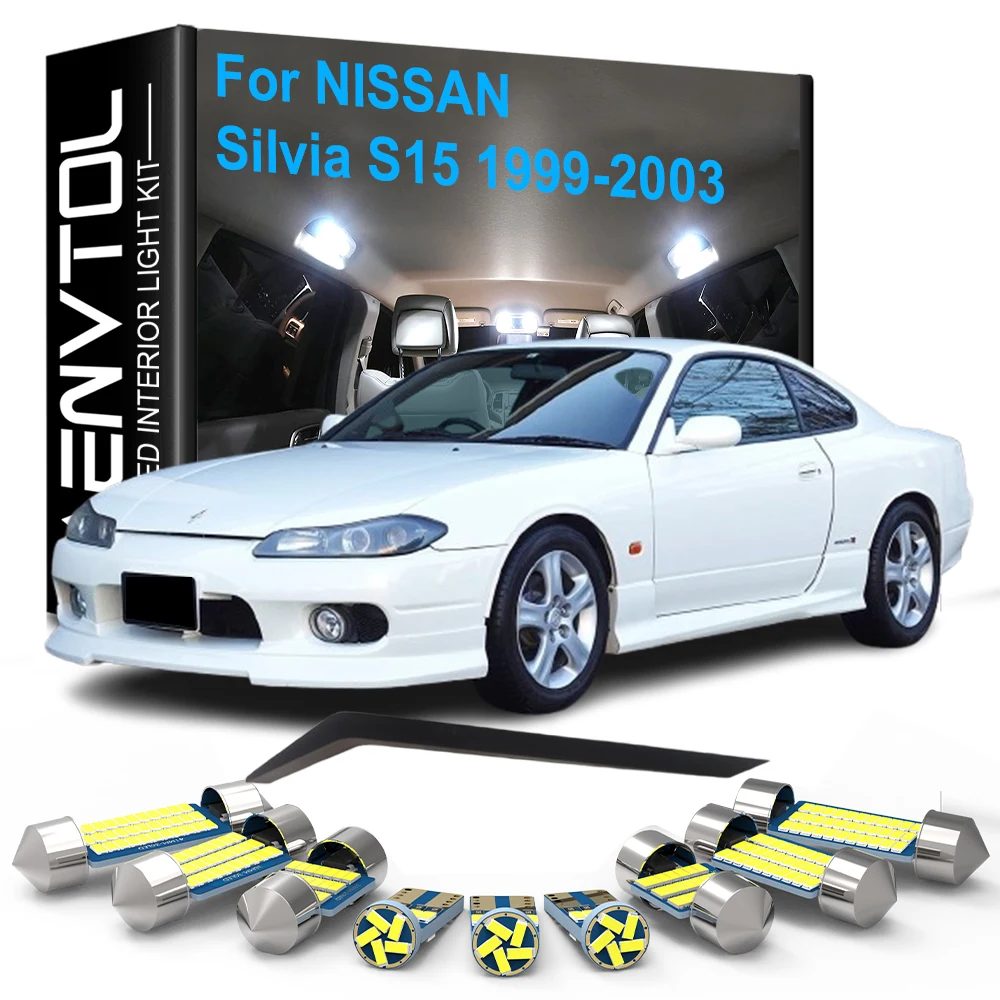 

9pcs LED Interior Lights Canbus For Nissan Silvia S15 1999 2000 2001 2002 2003 Car Dome Reading Trunk Luggage License plate Lamp
