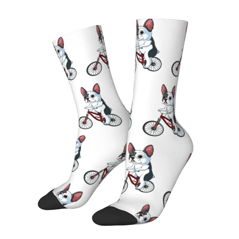 AliExpress Happy Funny Men's Socks On A Bicycle Retro Harajuku French Bulldog Frenchie Dog Hip Hop Crew Crazy Sock Gift Pattern Printed