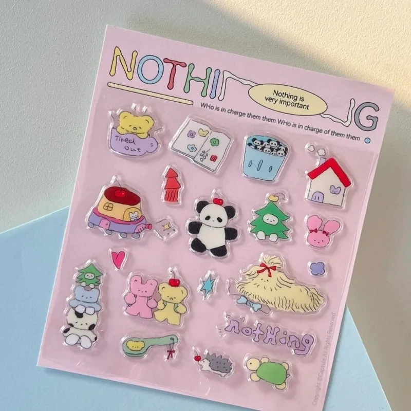 Ins Cute Cartoon 3D Jelly Sticker - Resin Relief Decal for Phone Case Tablet Camera Girl's Scrapbook & Journals DIY Decoration