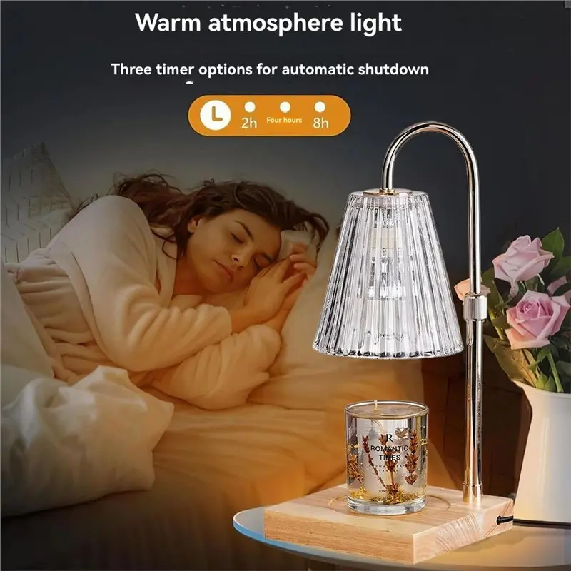 HRBAJ-Wax Melting Warmer Candle Warmer Lamp With Timer, Dimmable Adjustable Height For Home Decor, Birthday Gift(US) US Plug