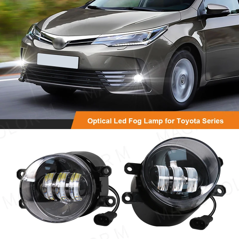 

Car Fog Lamp For Toyota Corolla Yaris Camry RAV4 Auris Lexus 4Runner Prius Highlander Yellow White LED Lens Headlight Fog Light