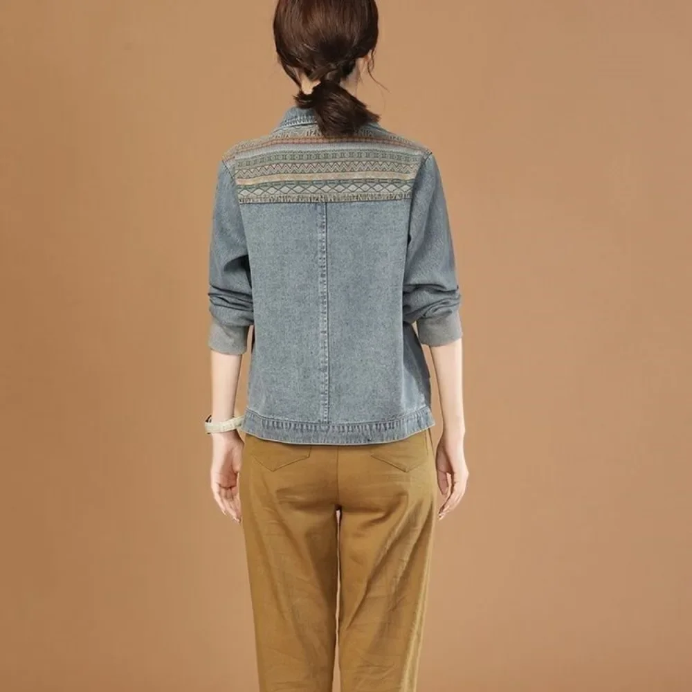 Patchwork 2025 Fashion Casual Women's Denim Jackets Original Cowgirl Clothing Trend New Arrivals Collection Female Jeans Coats