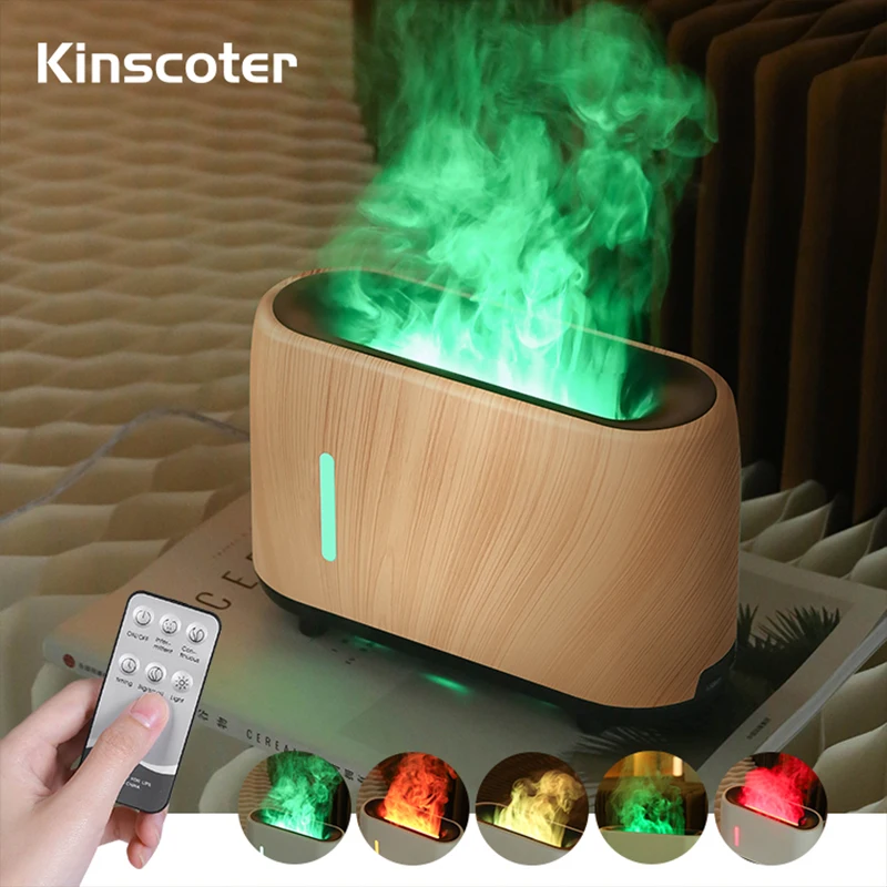 

Kinscoter 240ml Electric Cool Gift Flame Air Humidifier Colorful Fire Essential Oil Aroma Diffuser With Remote Control