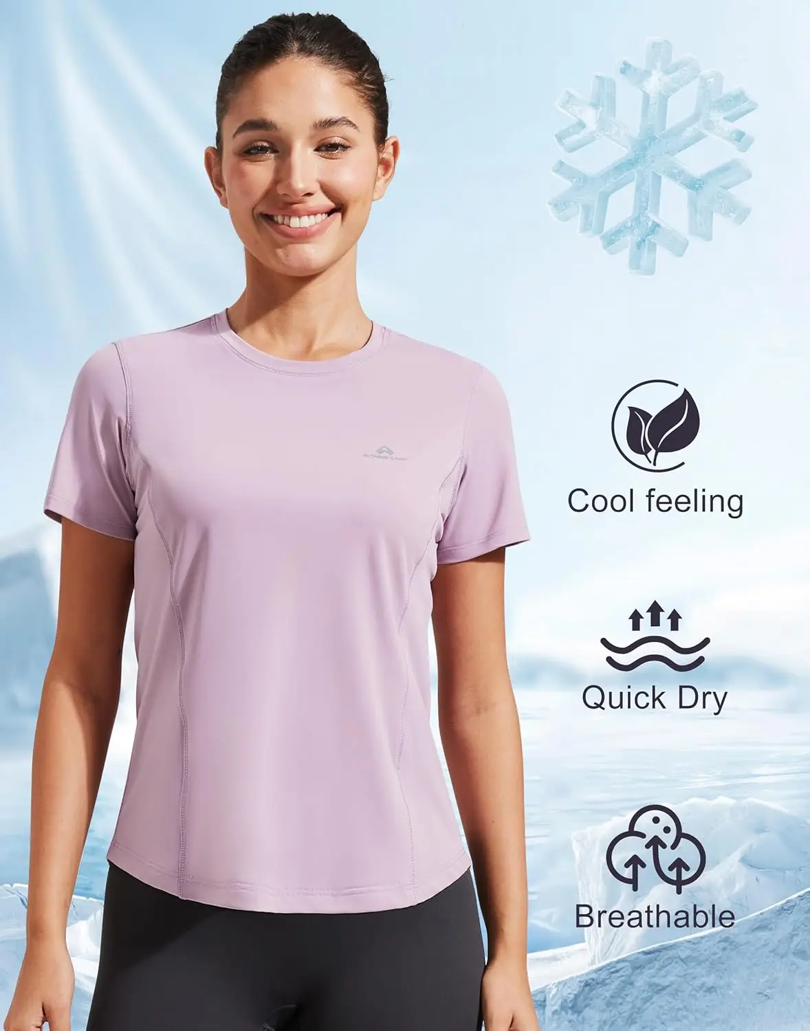 

Pioneer Camp Women's Moisture Wicking Shirt Short Sleeve Athletic Top Quick Dry Crew Neck Tees Gym Yoga Running