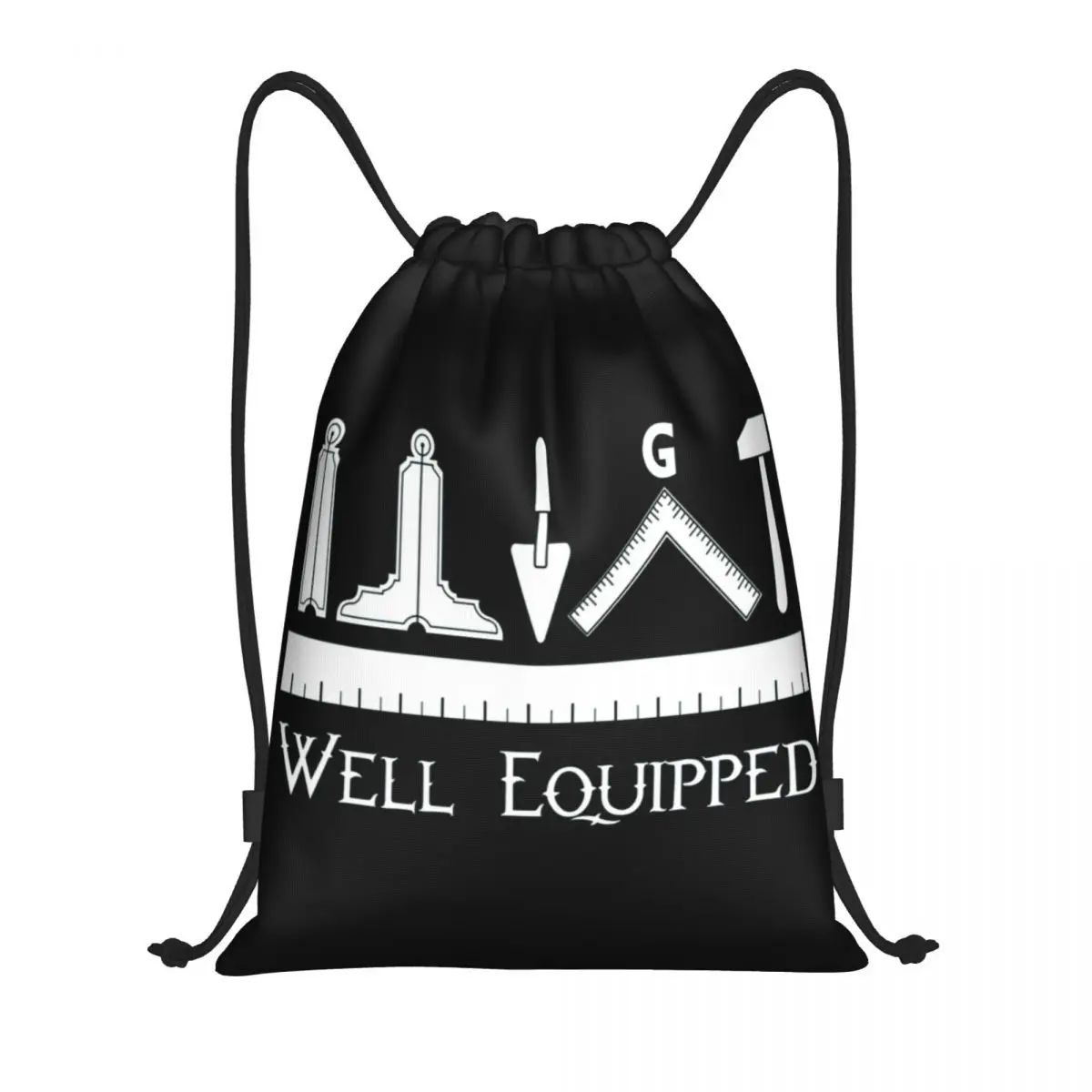 Custom Masonic Freemason Drawstring Bag Women Men Lightweight Mason Sports Gym Storage Backpack