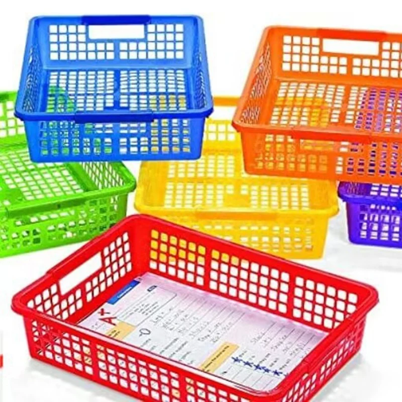 Teacher Tray, Plastic Classroom Paper Organizer, Turn-In Tray Classroom, Classroom Paper Tray, Home Book Basket,6Pcs