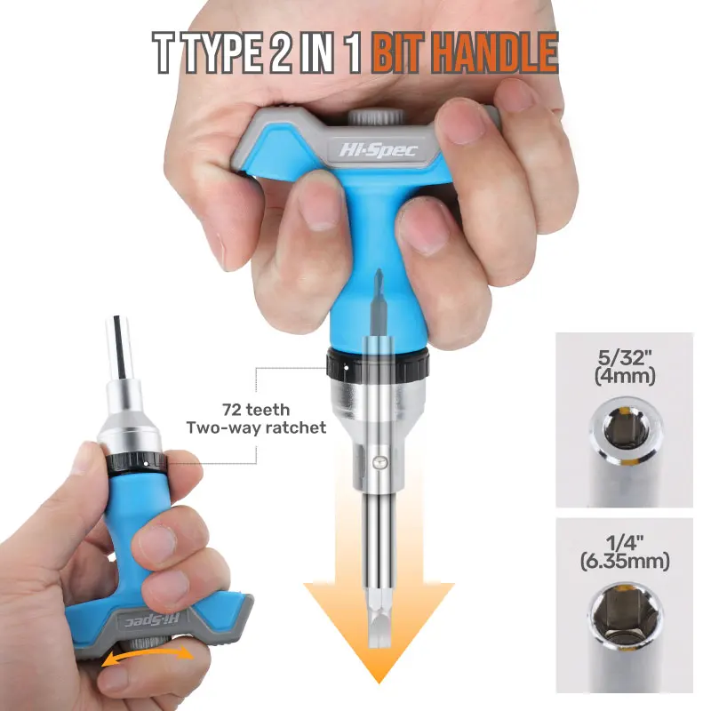 Multi-Function Precision Screwdriver T-Type 2-In-1 Batch Handle Ratchet Screwdriver Phillips Slotted Driver Bit Screwdriver Set