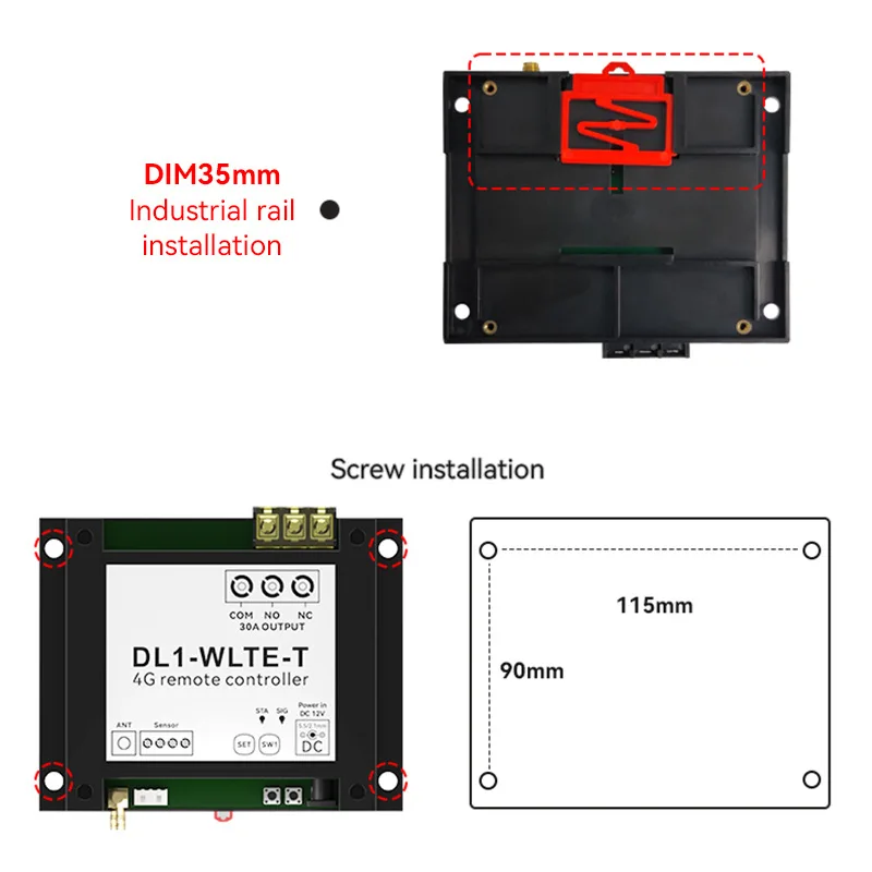 App 4G LTE Temperature Sensor 2 Relay Controller DL1-WLTE-T/TVC Switch Power Off Alarm SIM SMS Call Remote Control Freezer