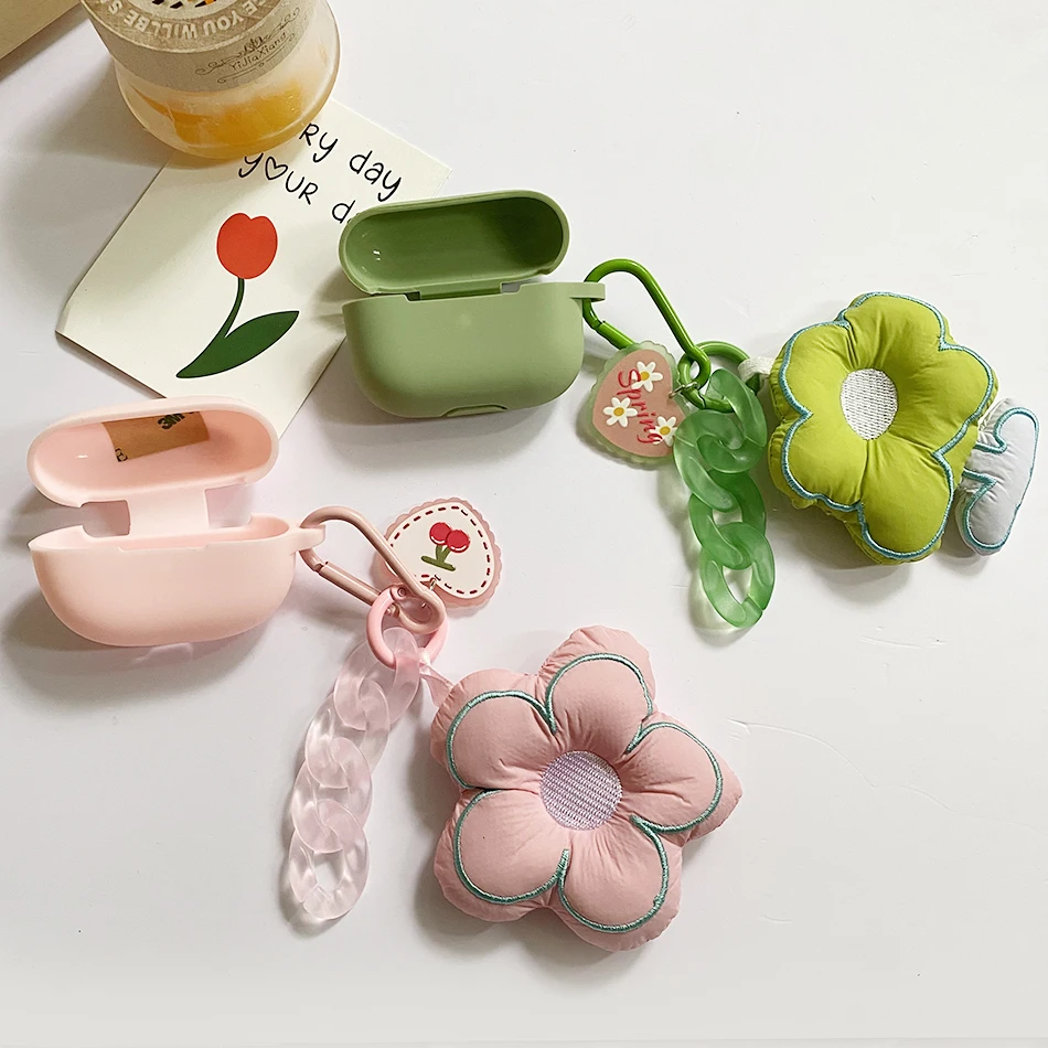 สําหรับ OPPO Enco X3 กรณีแฟชั่นดอกไม้จี้เชือกเส้นเล็ก/หมีน่ารักซิลิโคนหูฟังสําหรับ OPPO Enco x3 ฝาครอบ