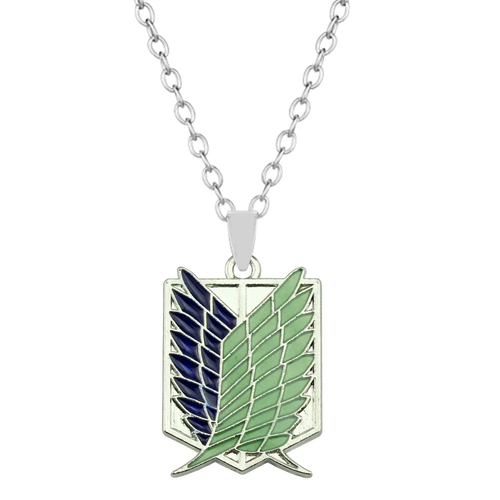 Attack On Titan Anime Necklace Wings Of Liberty Freedom Scoring Legion Logo Alloy Fluorescent Necklace Fan Gift