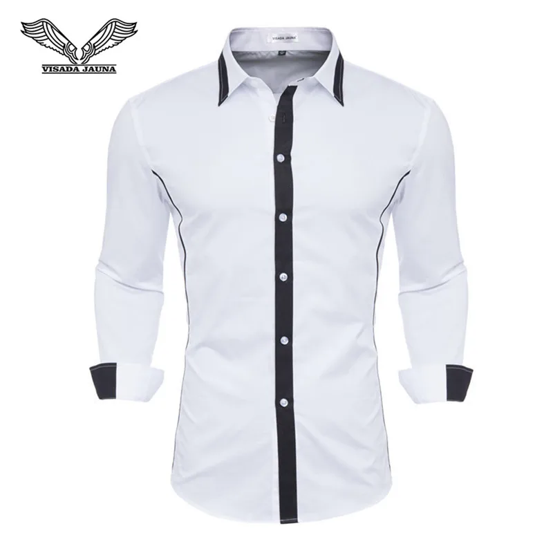 

VISADA JUANA 2019 Men's Shirts Slim Fit Men's Casual Shirts Long Sleeve Formal Dress Shirts Men Clothes Camisa Y51