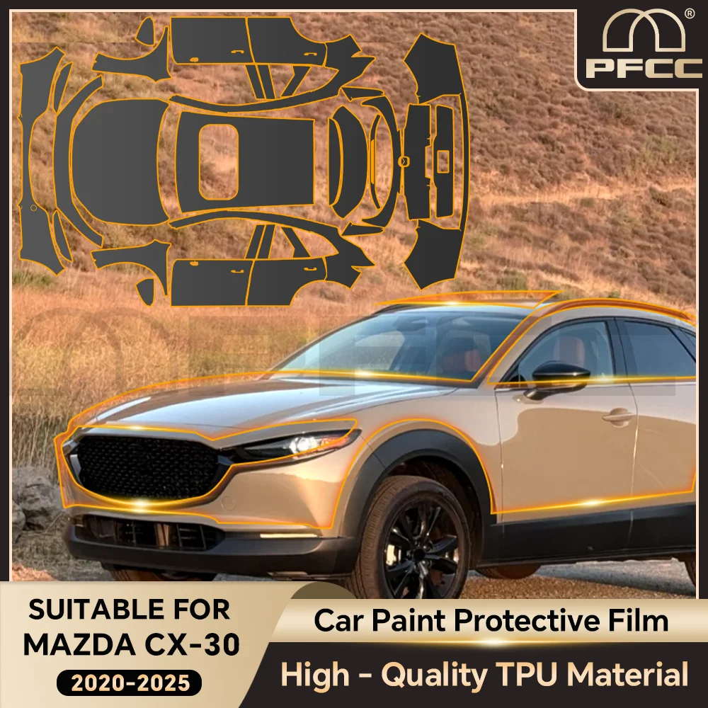 

TPU Paint Protection Film Self-Healing Bra PPF Body Sticker Accessories Anti-Scratch Resistant For Mazda CX30 CX-30 2020-2025