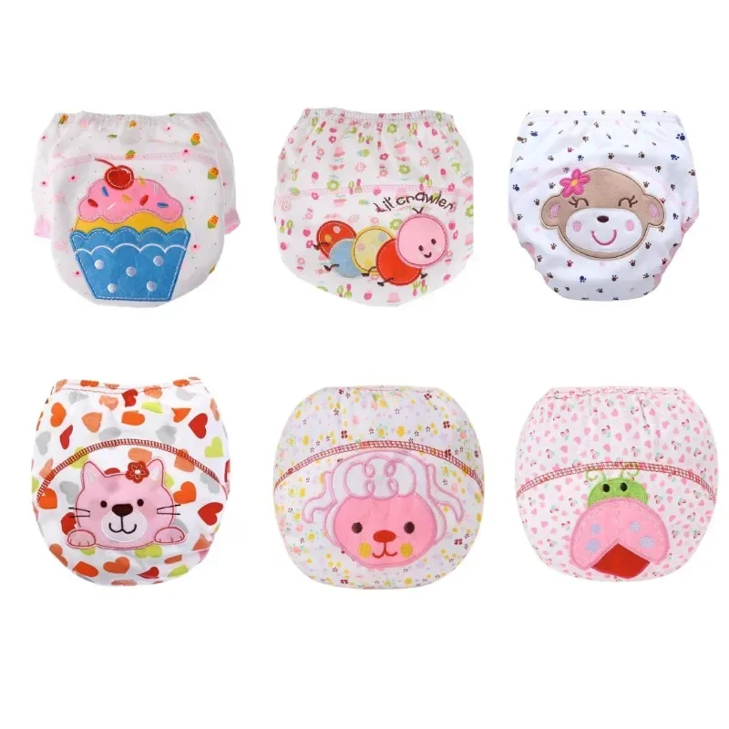 6pc/Lot Baby Training Pants Children Study Diaper Underwear/Infant Learning Panties Newborn 80/90/100