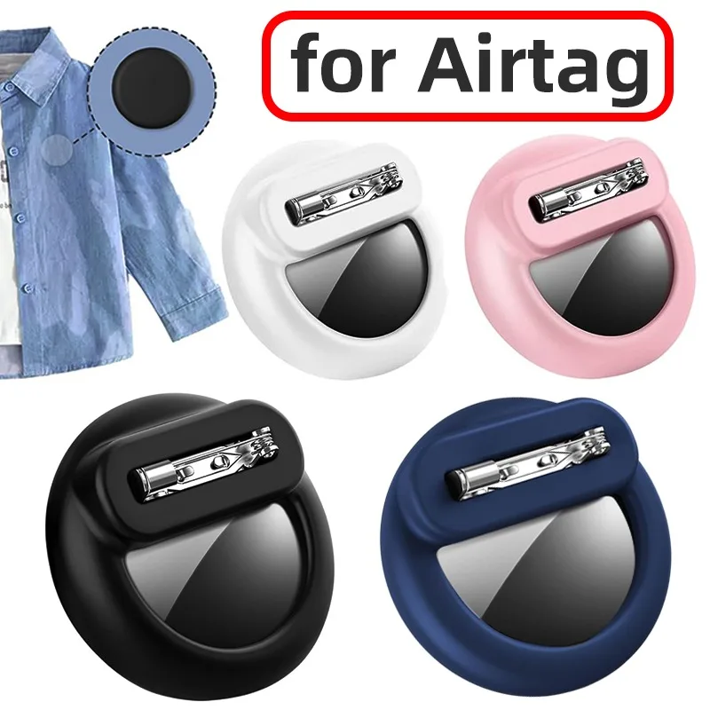 For AirTags Silicone Protective Cover with Invisible Pin Bluetooth Tracker Waterproof Silicone Cover for AirTag Kids Bag Clothes