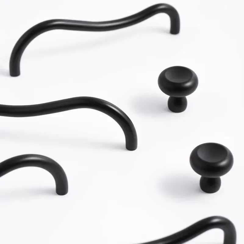 Brass Irregular Line Furniture Handles T-Bar Decorative Knob Bright Nicke Cupboard Wardrobe Dresser Drawer Cabinet Knobs