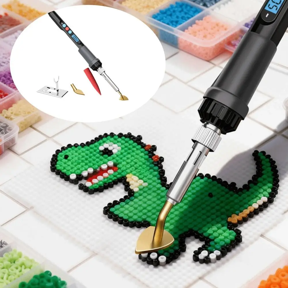 

US/EU Electric Soldering Iron Adjustable Digital Display Electric Iron Solder Willow Leaf Tip Simple Stand Welding Tool Kit Pen