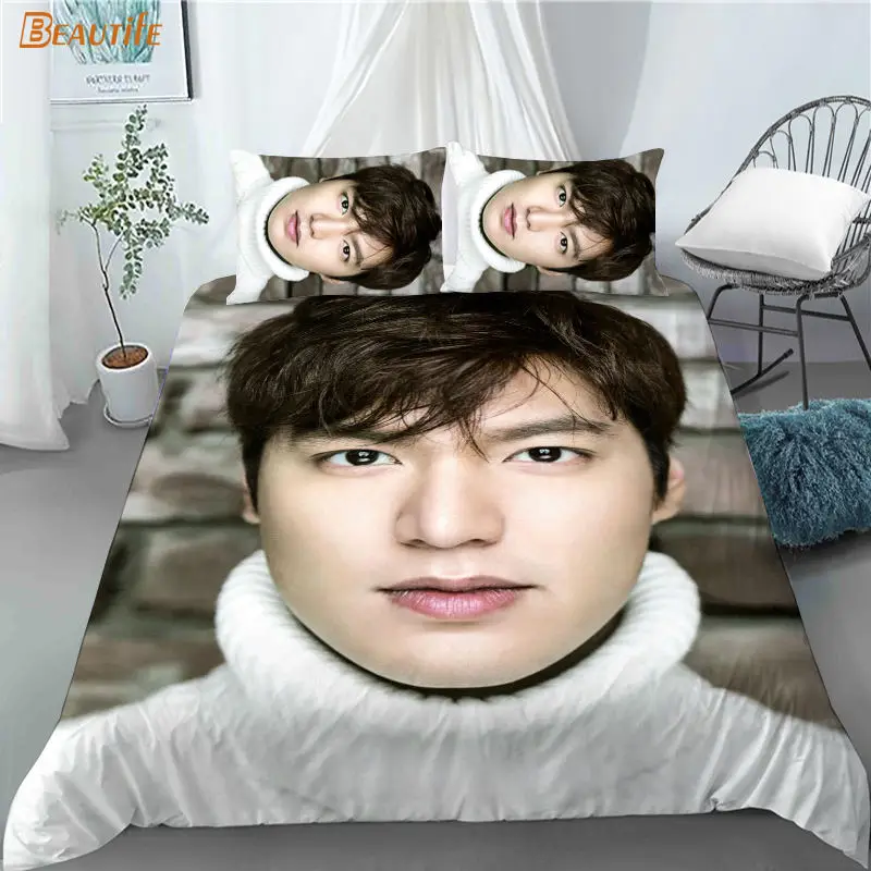 Custom Kpop Idol Lee Min Ho 3 pezzi Set copripiumino Set biancheria da letto moda piumino copripiumino federa tessili per la casa