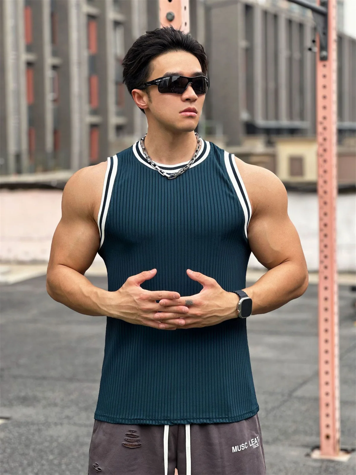 Summer Bodybuilding Tank Tops Men Gym Fitness Sport Sleeveless Shirt Male Casual Skinny Stringer Singlet Vest Workout Clothing