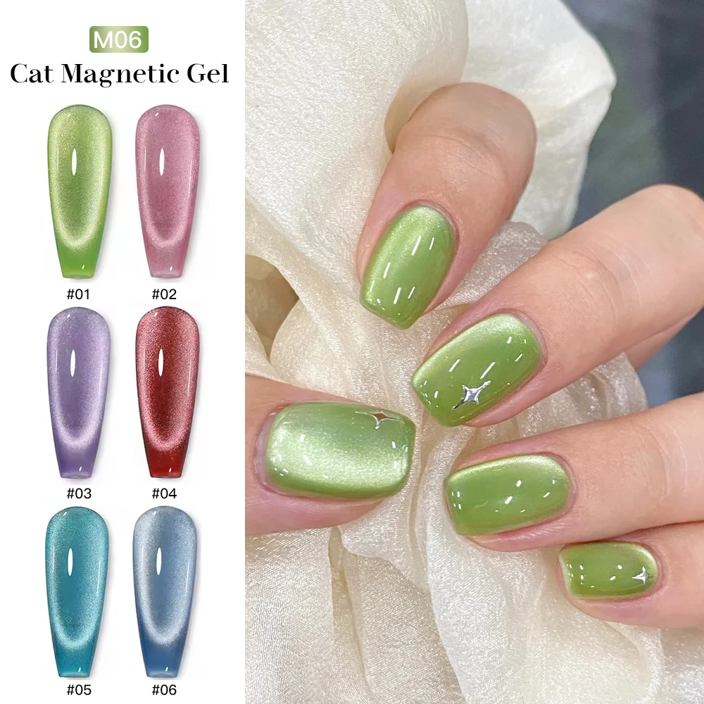 Magnetic Cat Eye Gel Nail Polish Set Red Pink UV Soak Off Gel Varnish Crystal 15ml Cat Eye Gel Lacquer Art Nails With Display