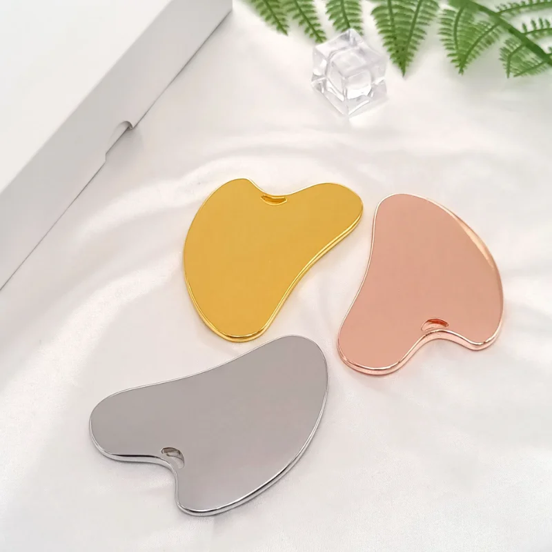 1pcs Gua Sha Facial Tool Stainless Steel GuaSha Massage Beauty Tool Facial Metal Gua Sha Board Skin Lifting Reduce Puffiness