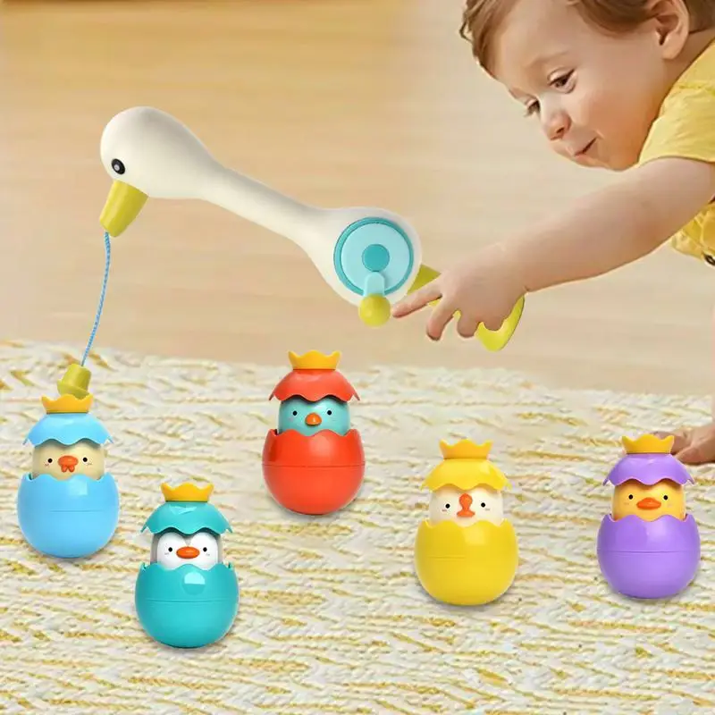 Visbad Speelgoed Cartoon Schattige Vogel Kids Waterspeelgoed Leren Educatief Speelgoedbadspeelgoed 2-In-1 Spelen Visset Met Wiebelend Speelgoed