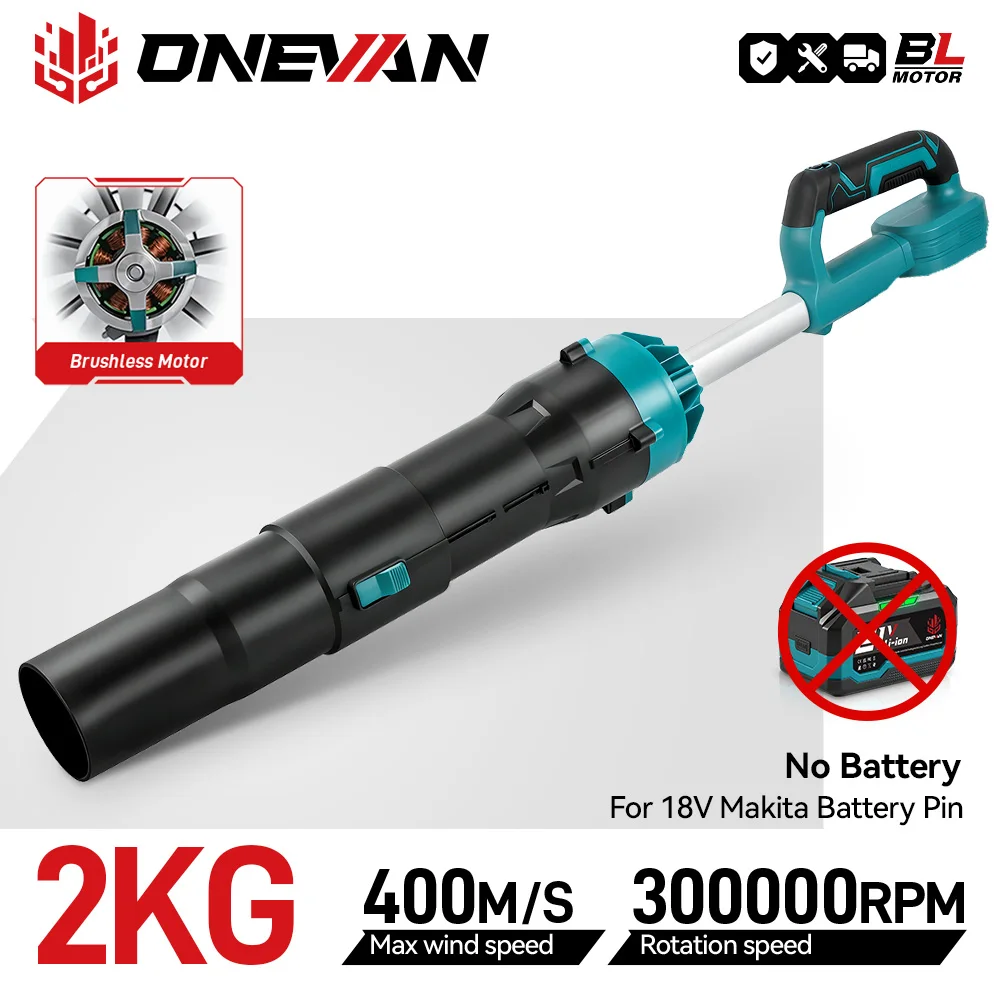 

ONEVAN 400M/S Brushless Electric Turbo Blower Jet Fan 8000W Cordless Air Blower Snow Dust Leaf Power Tool For Makita Battery Pin