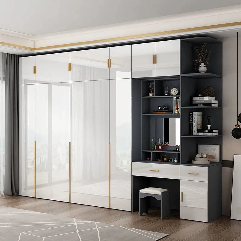 

Sliding Mirror Wardrobes Storage Luxury Bedroom White Wooden Rack Wardrobes Cabinets Clothes Guarda Roupas Home Furniture Mueble