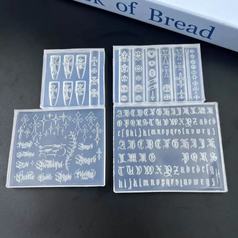 

Cross Nail Parts Mold 3DSilicone Relief Carving Diy Make Design Template Stencils Reusable Nail Art Decorations Manicure Tools K